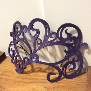 Purple Leather Masquerade Mask - Swirly